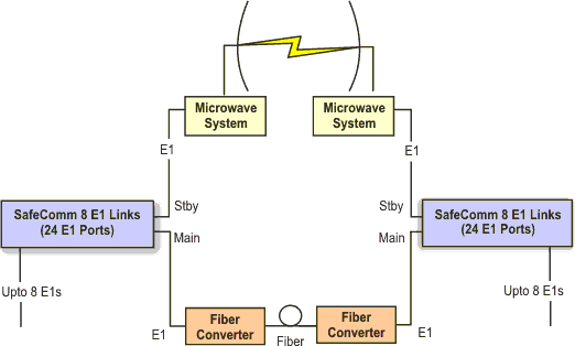 8 E1 Links (24 E1 Ports), 1+1 Automatic Protection Switching (APS)